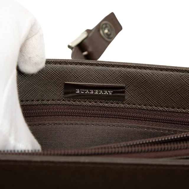 Beige Burberry House Check Canvas Handbag in Beige Canvas from Designer Revival, photo 5 of 6