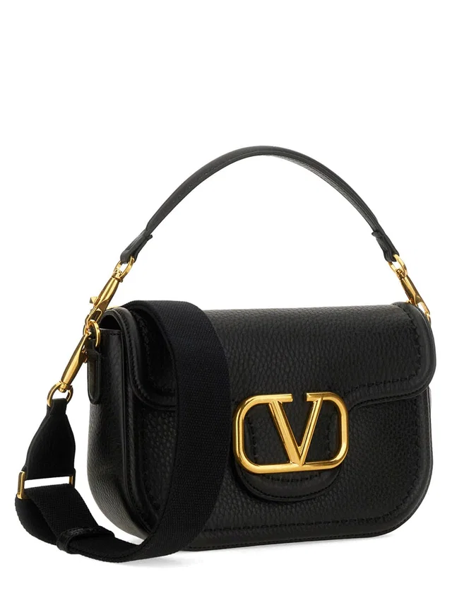 Valentino Garavani Alltime Shoulder Bag — Black Leather in Black Leather from HEWI