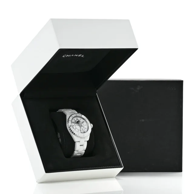 Chanel Stainless Steel Ceramic 38mm J12 Limited Edition Mademoiselle La Pausa Automatic Watch White in White Ceramic from FASHIONPHILE, photo 5 of 5