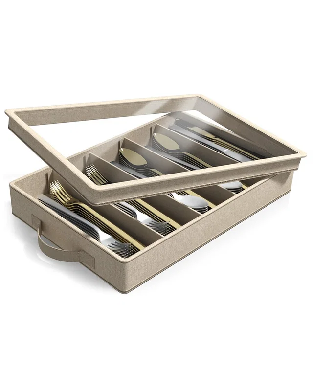 Sorbus Flatware & Utensil Storage With Zipper, Clear Lid, & Adjustable Divider, image 1 of 1 from Rue La La