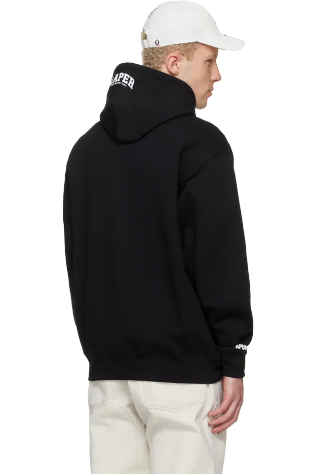 AAPE by A Bathing Ape Black 'AAPER' Hoodie, photo 3 of 4 from SSENSE