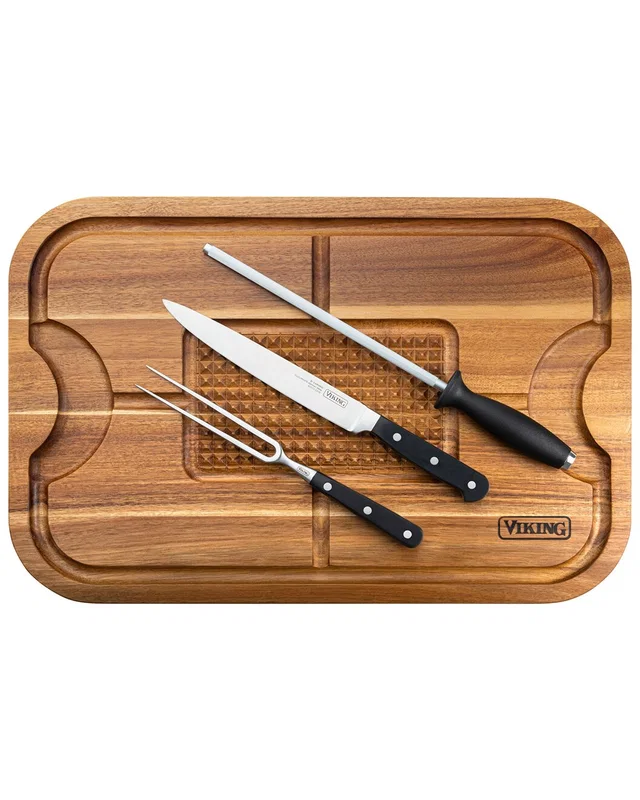 Viking Acacia Oversized Carving Board With 3pc Carving Set, image 1 of 1 from Gilt