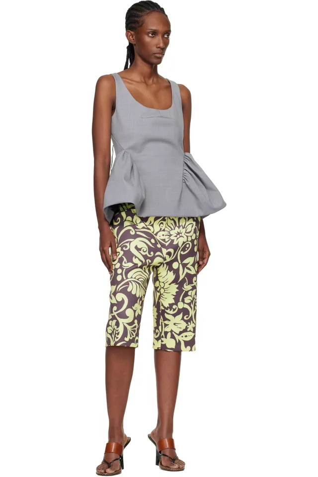 Dries Van Noten Gray Wool Peplum Blouse, photo 4 of 4 from SSENSE
