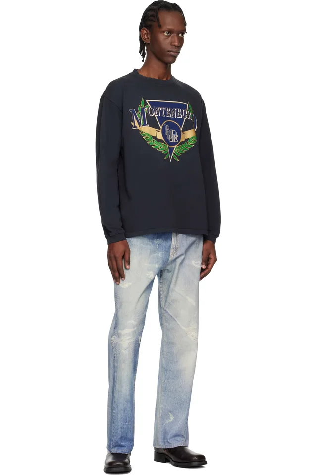 Rhude Black Montenegro Regatta LS T-shirt, photo 4 of 4 from SSENSE