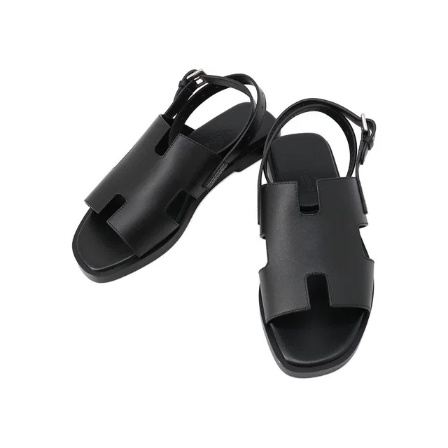 Hermès Sandals Maya Black Leather Size 36 in Black Leather from GALLERY RARE