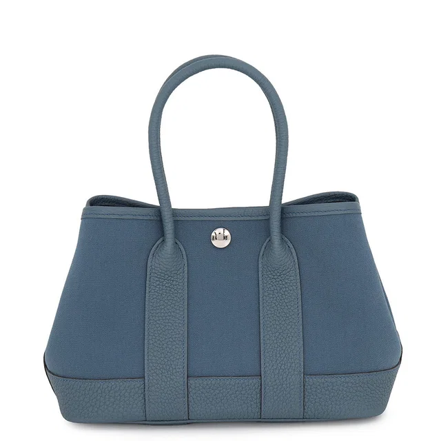 Hermès Neo Garden Blue Tempete Toile Officier Negonda Leather Size 23 in Blue Leather from GALLERY RARE
