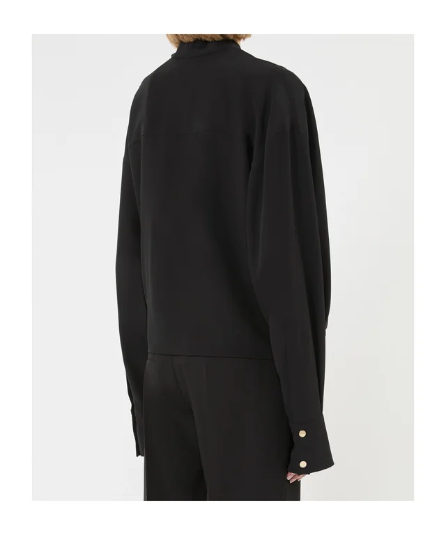 Sportmax Loose-fit pure silk shirt - Black, photo 3 of 5 from SENSER