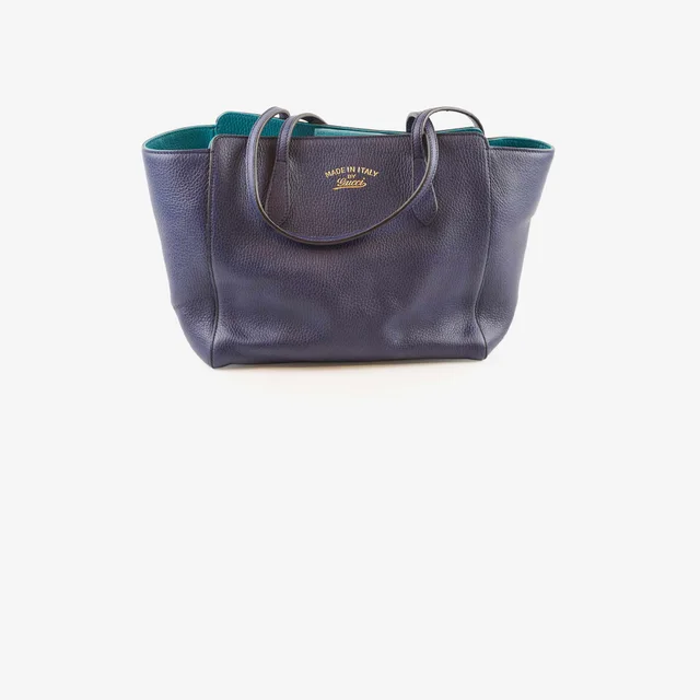 Gucci Shoulder Tote in Blue Leather from The Purse Affair