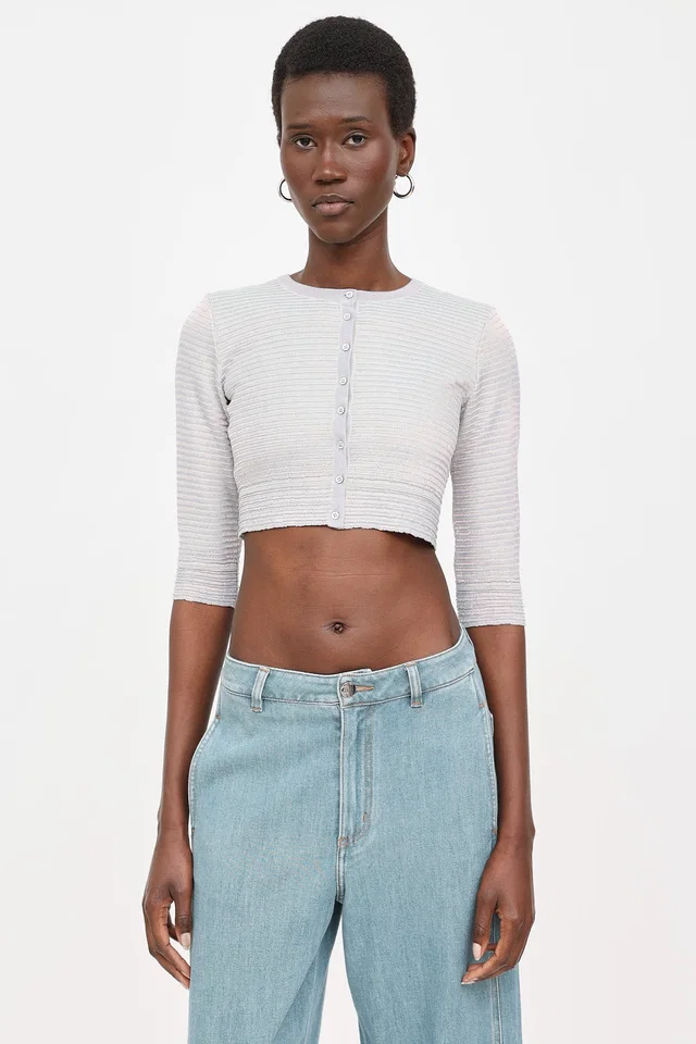 Alaïa Iridescent Cropped Cardigan from VSP Consignment