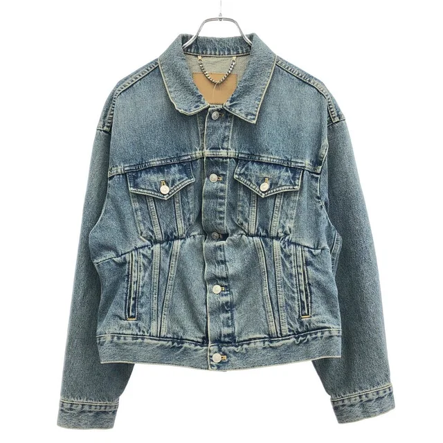 Balenciaga Swing Denim Jacket Indigo Blue 36 in Blue Denim from The Reluxe