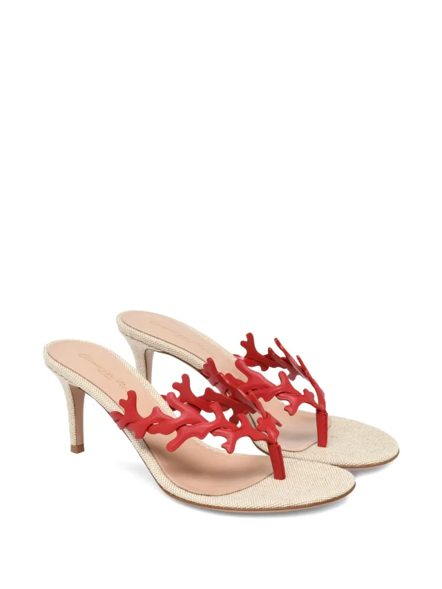 Gianvito Rossi 70mm Ocean Thong coral-appliqué heeled sandals, photo 2 of 2 from FARFETCH