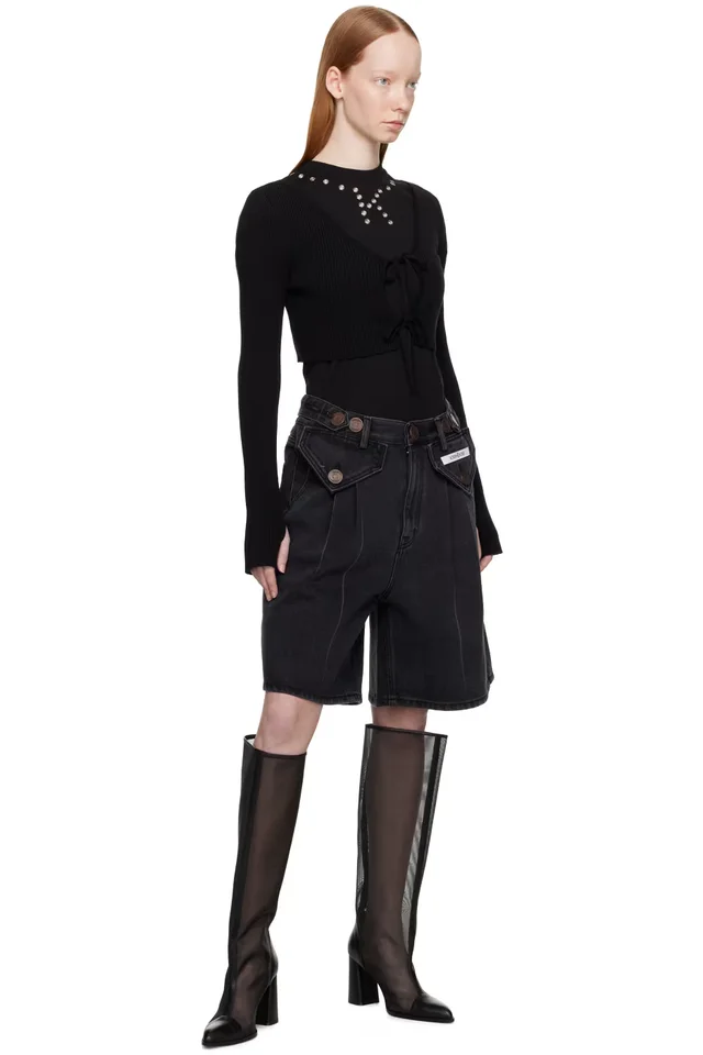 KIMHĒKIM Black Cropped Cardigan, photo 4 of 4 from SSENSE