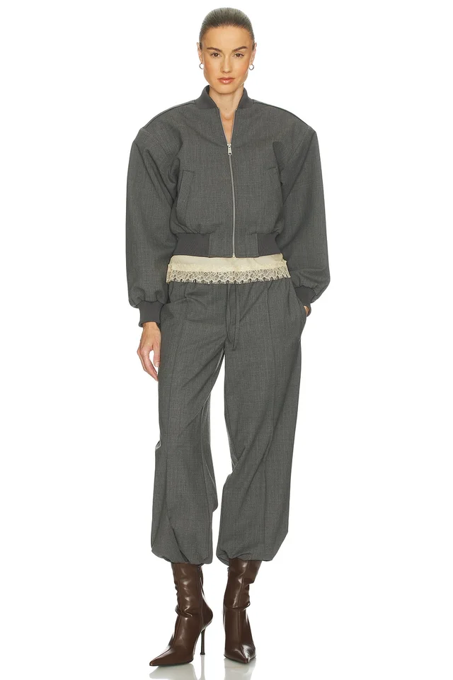 Helsa Wool Blend Bomber Jacket in Medium Heather Grey, photo 4 of 4 from REVOLVE (Canada)