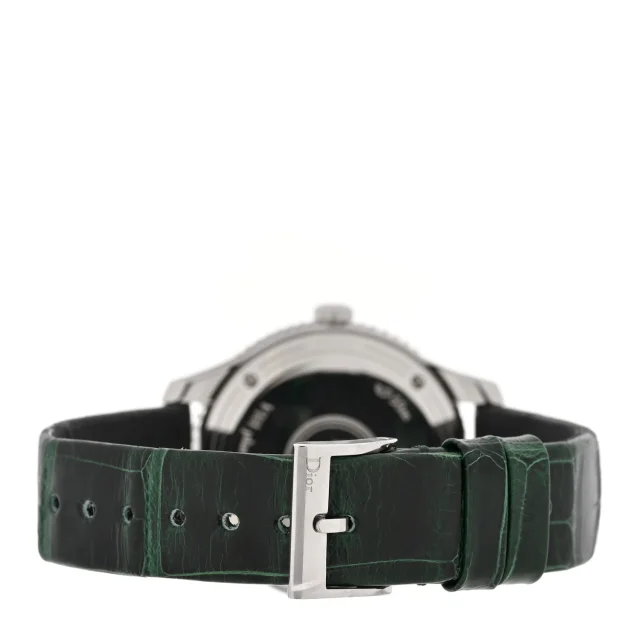 Stainless Steel Alligator Diamond Bezel 32mm Dior VIII Montaigne Quartz Watch White in White Crocodile from FASHIONPHILE, photo 3 of 5