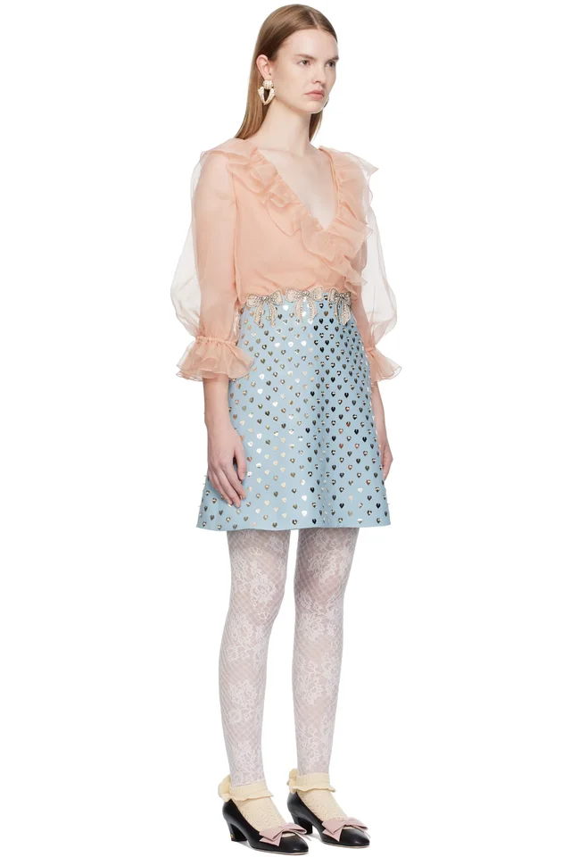 Valentino Pink & Blue Sequin Minidress, photo 2 of 4 from SSENSE
