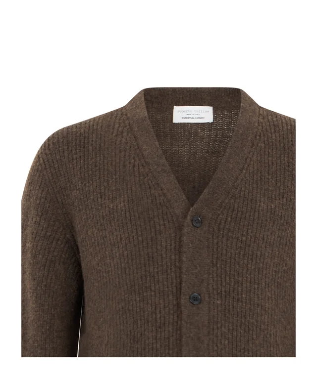 Roberto Collina Ribbed V-Neck Cardigan, photo 3 of 3 from SENSER