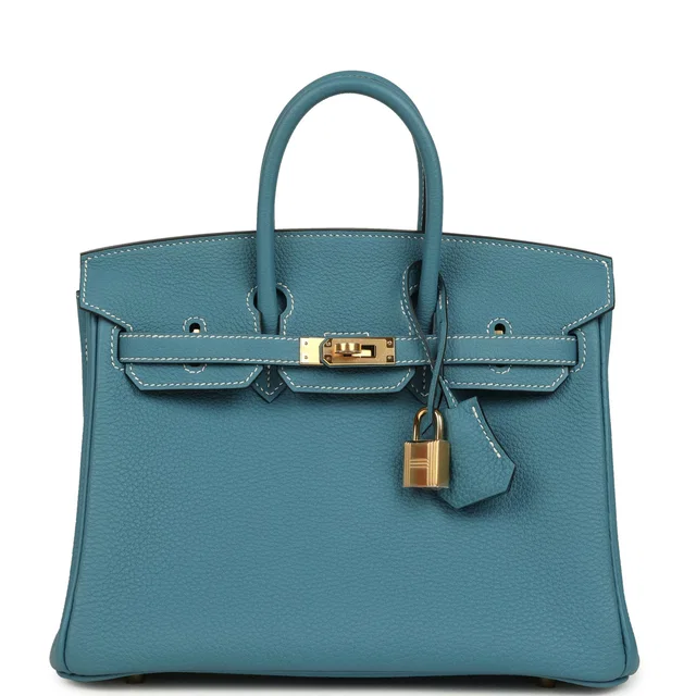 Hermès Birkin 25 Blue Jean Togo Gold Hardware in Blue Togo leather from Madison Avenue Couture