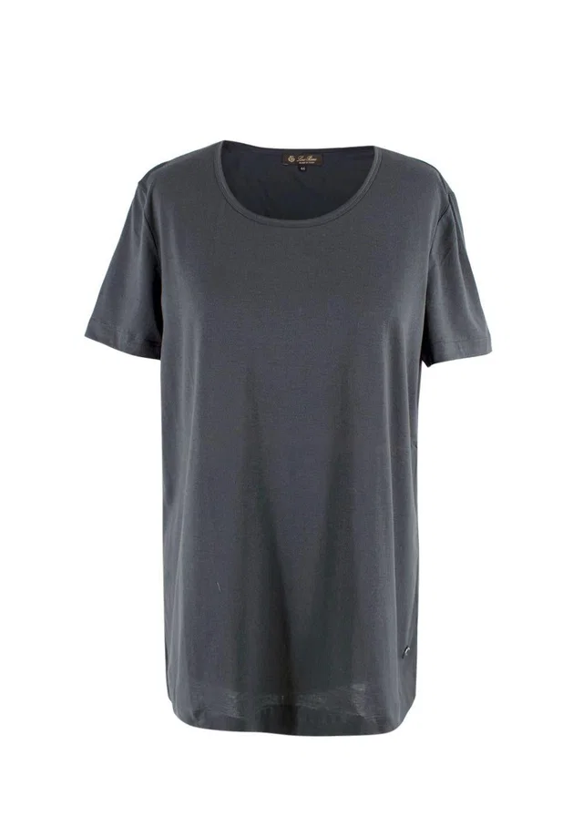 Loro Piana Charcoal Grey Cotton T-Shirt in Grey from HEWI