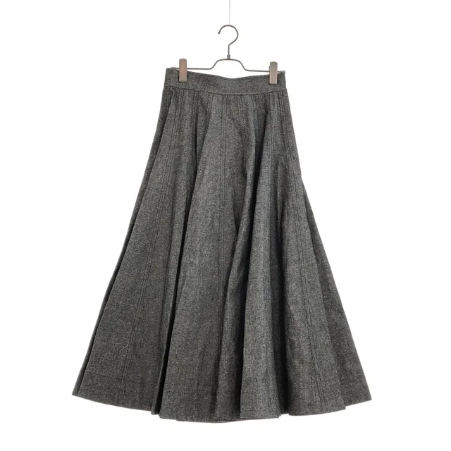 Dior Cotton Blend Twill Midi Skirt Gray 36 in Grey from The Reluxe