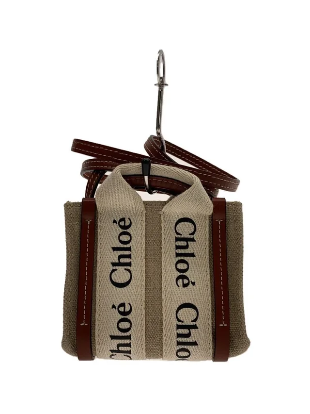 Chloé Woody Tote Bag Linen Canvas Brown Bag Canvas Beige in brown|red Canvas from Poshmark