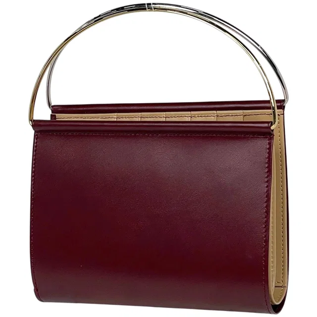 Cartier Logo Handbag Trinity Wallet Leather Bordeaux in Burgundy Leather from The Reluxe