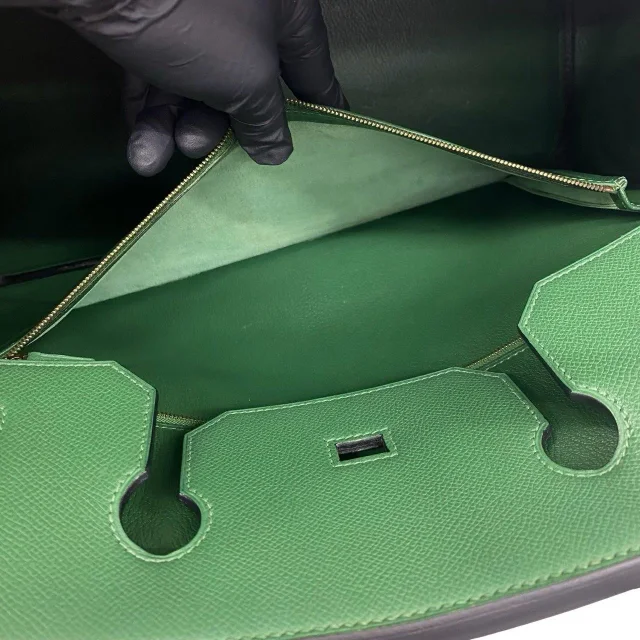 Hermès Birkin40 Cuir Chevre Mysore in Green Calfskin from LuxUness, photo 10 of 10
