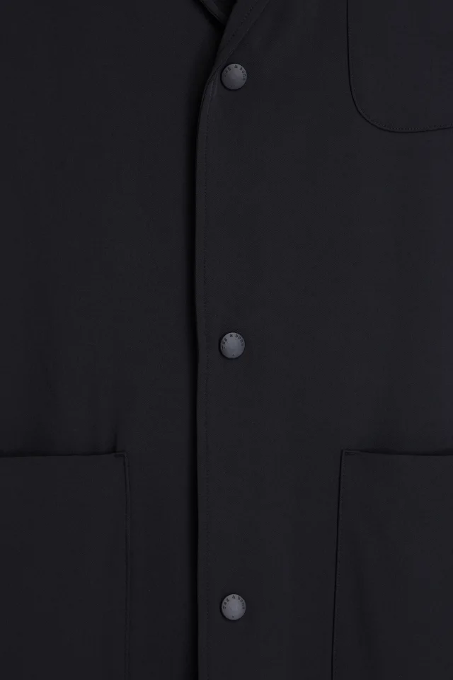 Rag & Bone Evan Stretch-Twill Overcoat in Black, photo 4 of 4 from THE OUTNET