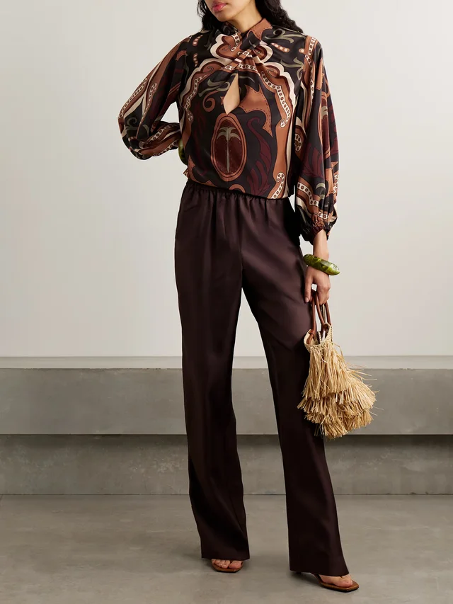 JOHANNA ORTIZ Intricate Islands gathered printed silk crepe de chine blouse, photo 2 of 2 from NET-A-PORTER (Canada)