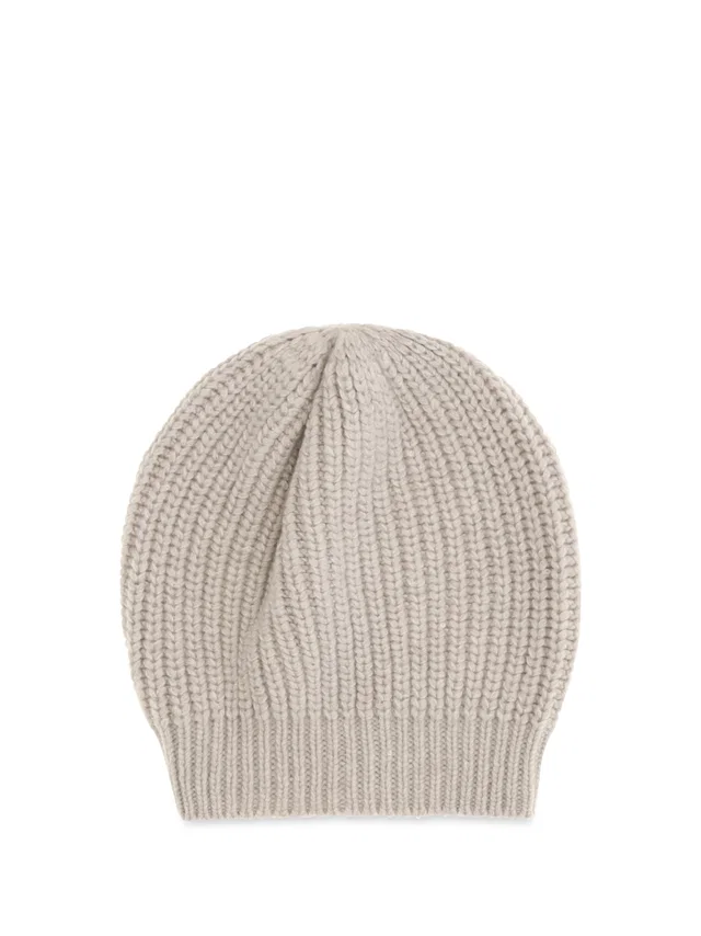 Brunello Cucinelli M32373999 Beanie — Beige Silk; Kashmir/capra Hircus Beanies in Beige Silk from HEWI