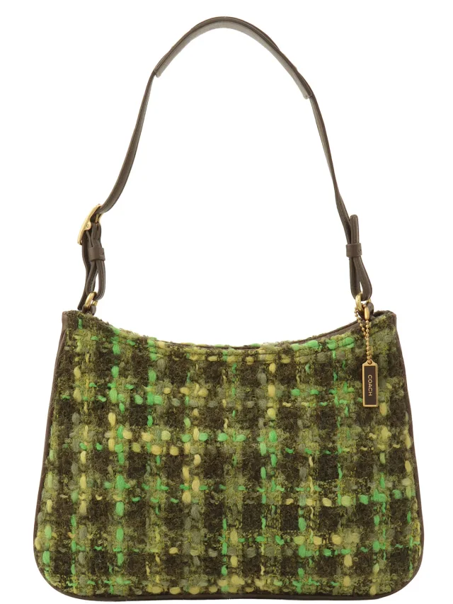 Coach Felt leather combo handbag green/black from VINTAGE QOO TOKYO