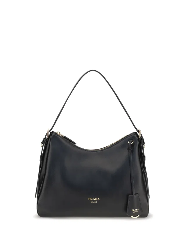 Prada Calf Leather Shoulder Bag — Black in Black Calfskin from HEWI