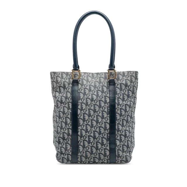 Blue Dior Diorissimo Trotter Canvas Tote in Blue Canvas from Designer Revival