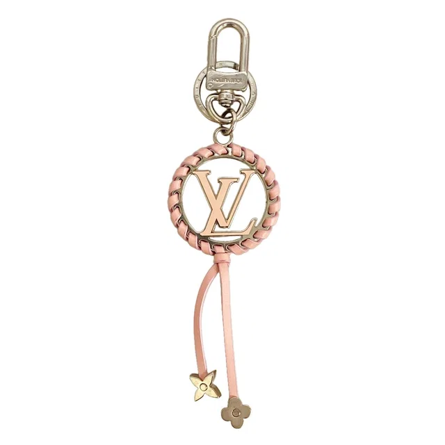 Louis Vuitton Key Holder Charm Porte Cles Berry Pink Silver in Pink from The Reluxe