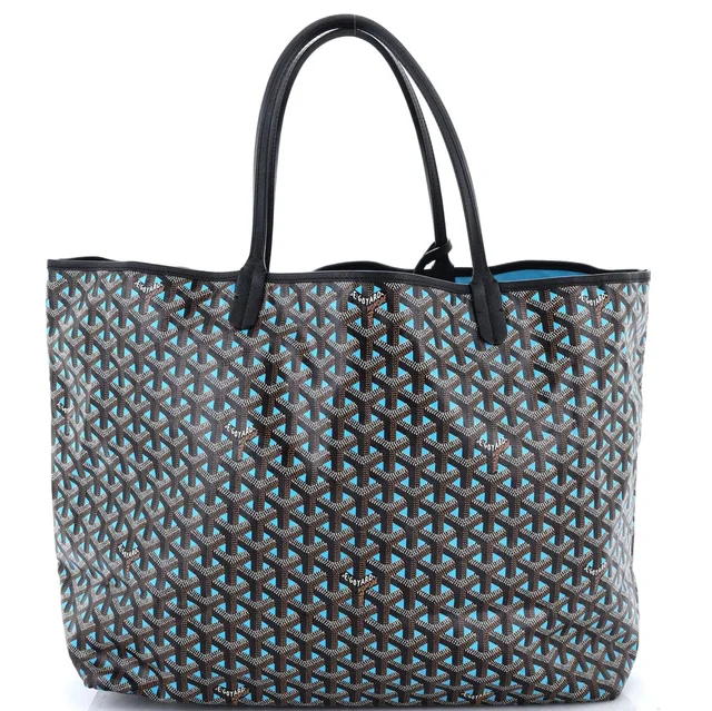 Goyard Saint Louis Tote Claire Voie Coated Canvas GM in blue Coated canvas from Rebag
