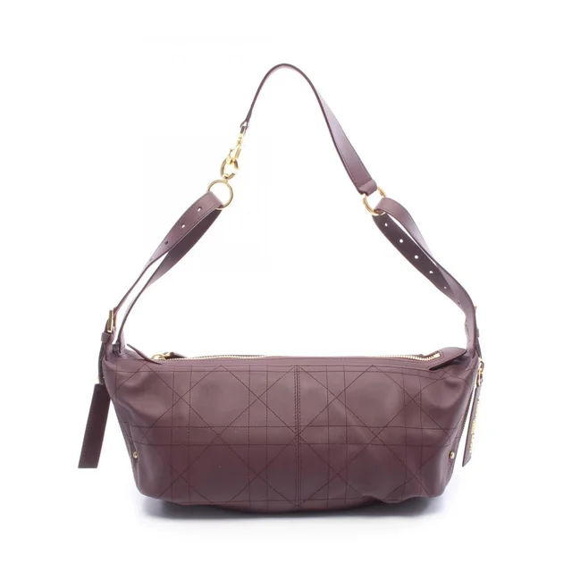 Dior Shoulder Bag D-journey Medium Burgundy Leather in Burgundy Leather from The Reluxe