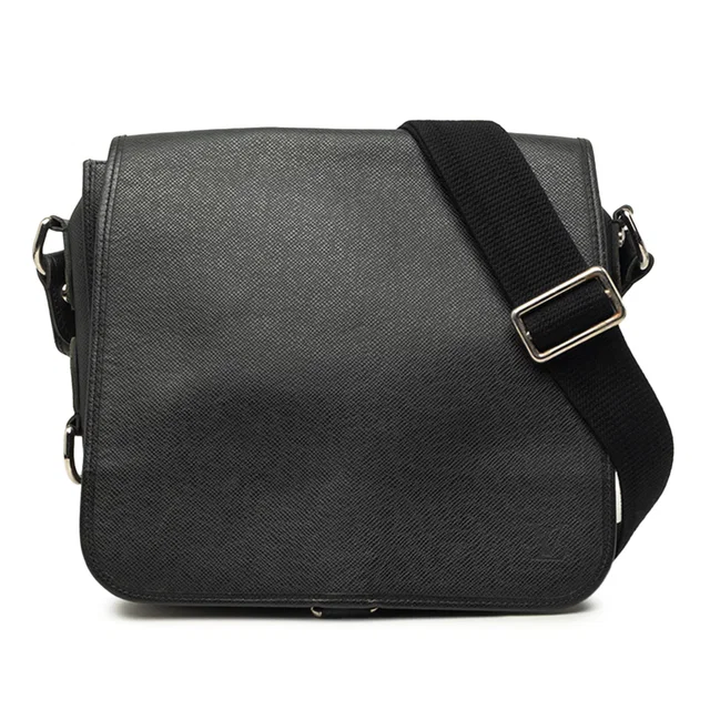 Black Louis Vuitton Taiga Andrei Crossbody Bag in Black Leather from Designer Revival