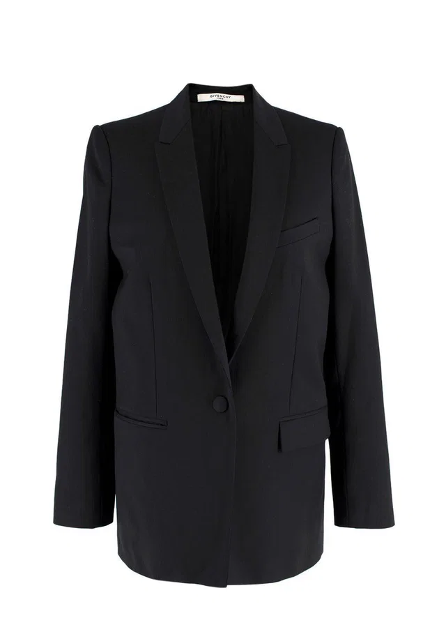 Givenchy Slim Fit Tailored Black Blazer in Black Wool from HEWI