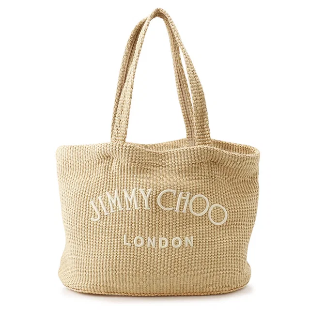 Jimmy Choo Beach Tote Beige Raffia in Beige Raffia from GALLERY RARE