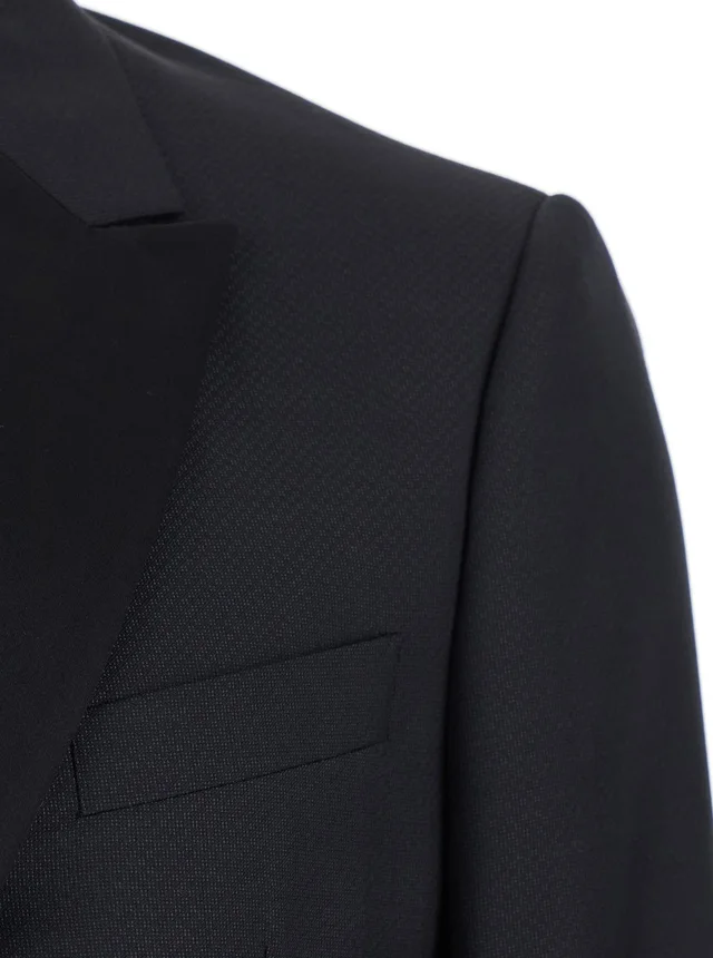 Emporio armani Single-breasted Suit with Peak Revers and Black Satin Details for Men in Black, photo 6 of 6 from Gaudenzi Boutique