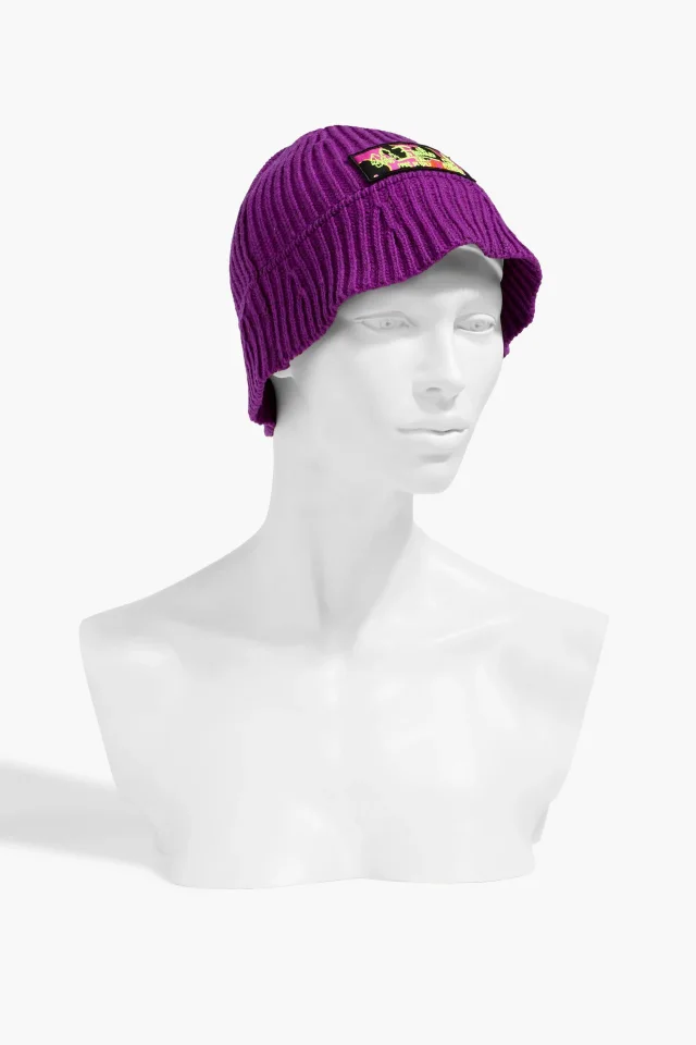 Pucci Ribbed Wool-Blend Beanie with Appliquéd Logo, photo 2 of 6 from THE OUTNET