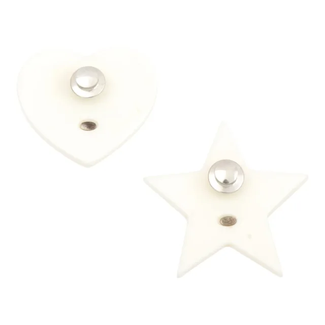 Chanel 2004 Star Heart Motif CC Mark Brooch White/Pink/Green from VINTAGE QOO TOKYO, photo 2 of 7