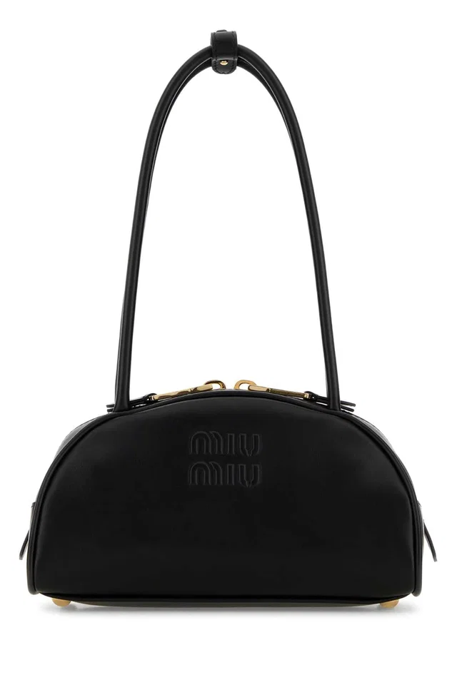 Miu Miu Beau Shoulder Bag — Black Vitello in Black Calfskin from HEWI