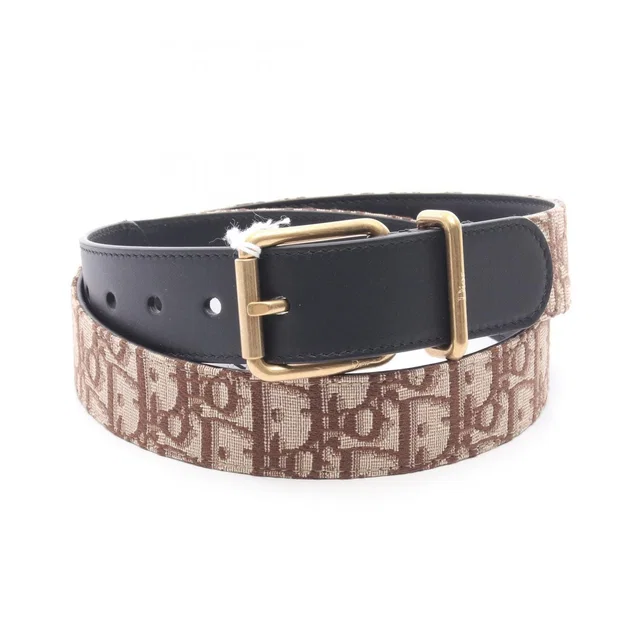 Dior Belt Oblique Brown Canvas Leather in Brown Canvas from The Reluxe