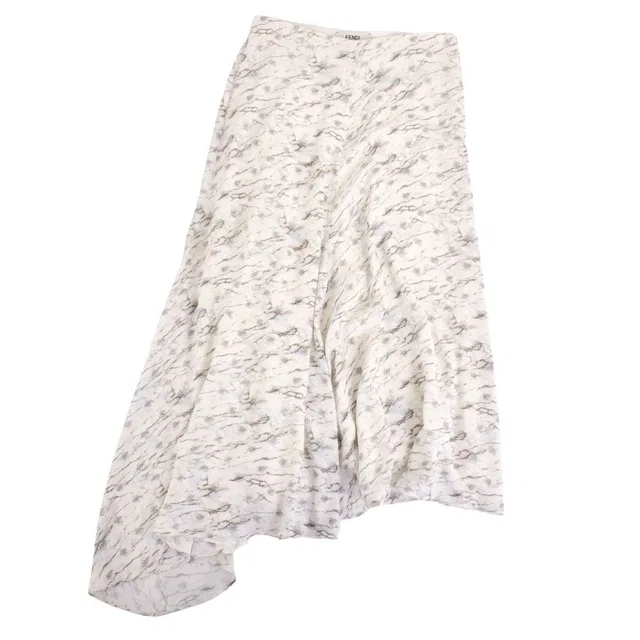 Fendi Skirt Long All Over Pattern Silk in Silk from The Reluxe