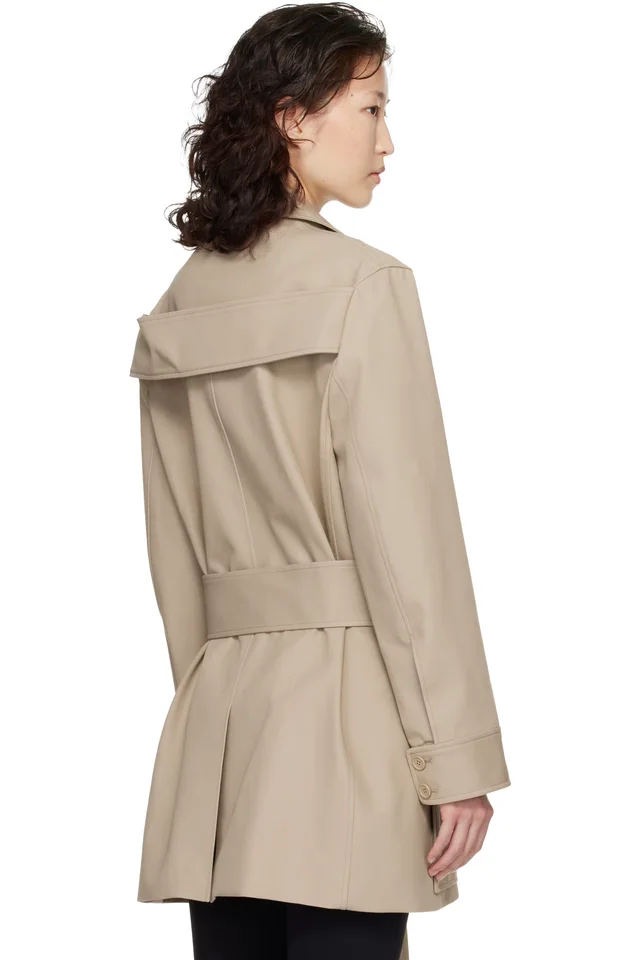 Courrèges Beige Utility Belted Coat, photo 3 of 4 from SSENSE