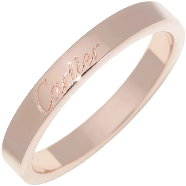C de Cartier Engraved Au750 Pink Gold Ring Size 54 in Pink from LuxUness