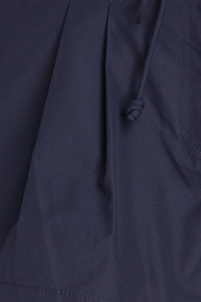 Ulla Johnson Iris Pleated Cotton-Poplin Shorts in Navy, photo 4 of 4 from THE OUTNET