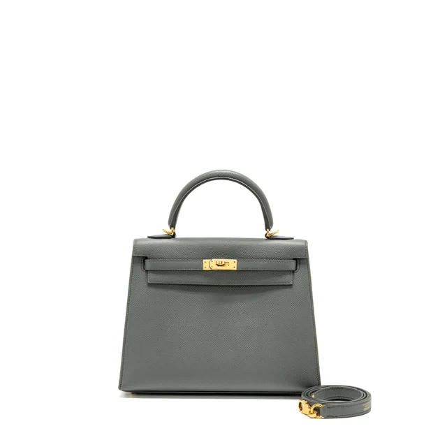 Hermès kelly 25 epsom vert Amande GHW stamp Z in Green Epsom leather from EMIER