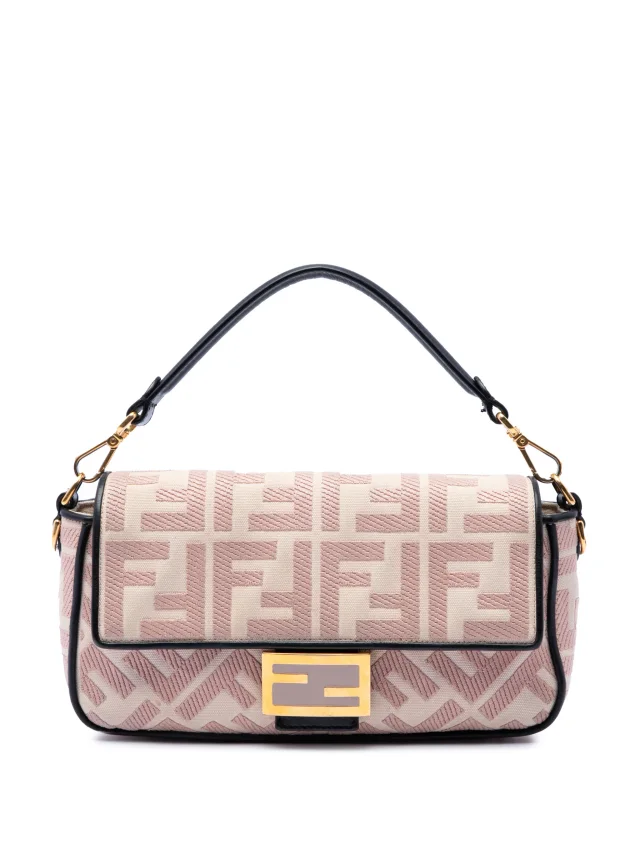 Fendi Pre-Owned 2010-2026 Zucca Embroidered Canvas Baguette Satchel | Pink | FARFETCH in Pink Canvas from Farfetch