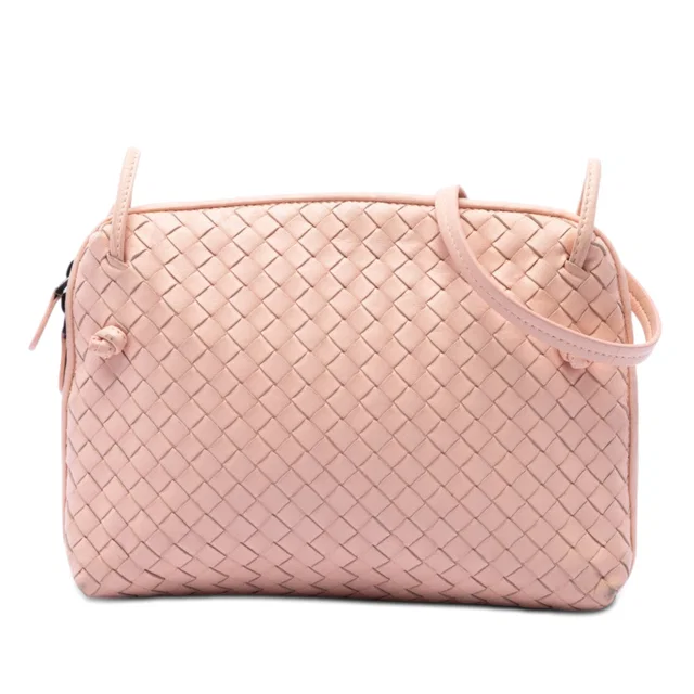 Pink Bottega Veneta Nappa Intrecciato Nodini Crossbody in Pink Nappa leather from Designer Revival